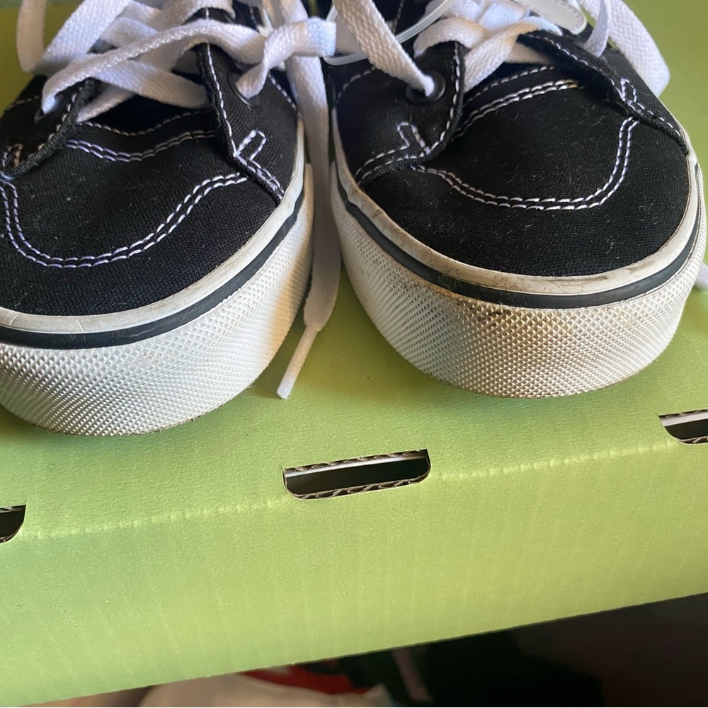 Unisex child Vans Classic Black and White High-Tops 5.5 - Picture 8 of 11
